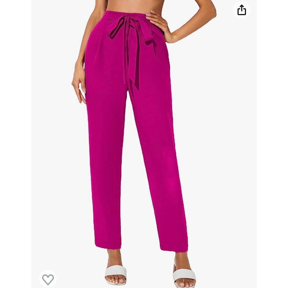 Wdirara pink feminine preppy contemporary skinny leg dress pants womens 26 waist